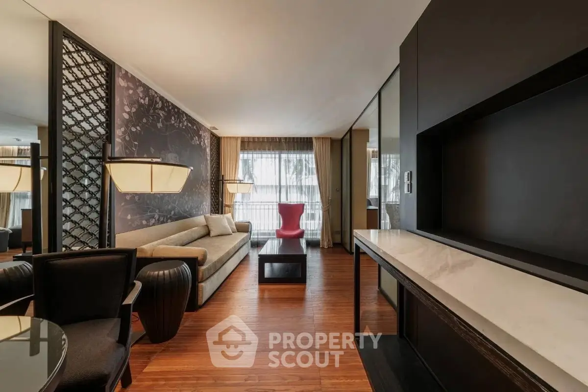 Luxurious modern living room with elegant decor and stylish furniture