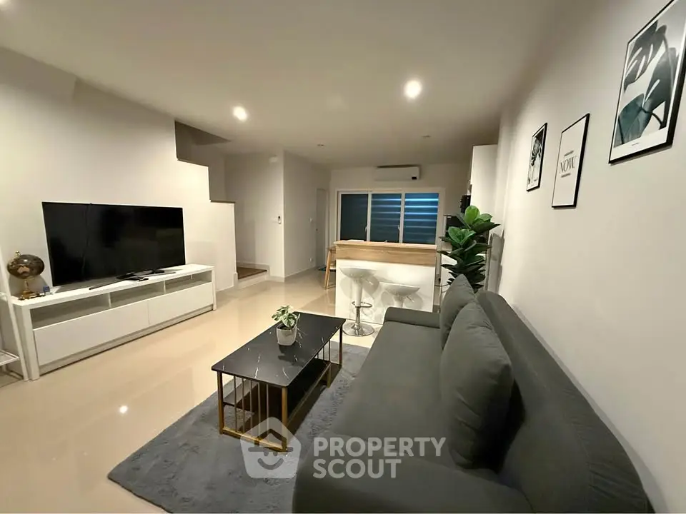 Modern living room with sleek furniture and stylish decor