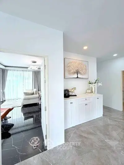 Elegant modern living room with open layout and stylish decor