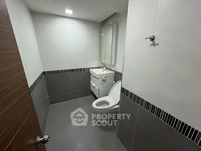 Modern bathroom with sleek design and contemporary fixtures