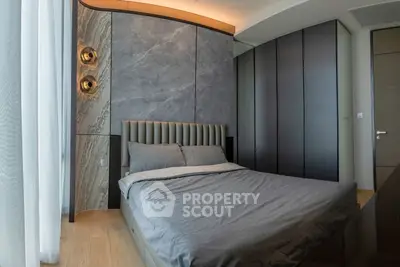 Luxurious modern bedroom with elegant design and stylish lighting