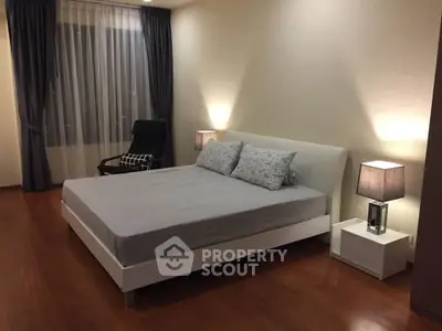 Elegant bedroom with modern decor and cozy lighting