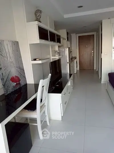 Modern apartment interior with sleek furniture and stylish decor