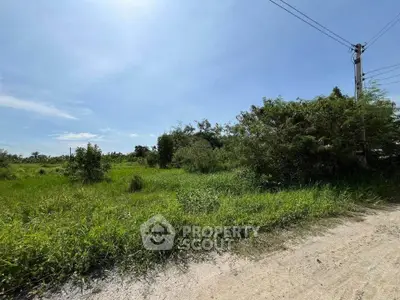 Expansive green land with lush vegetation under a clear blue sky, ideal for development.