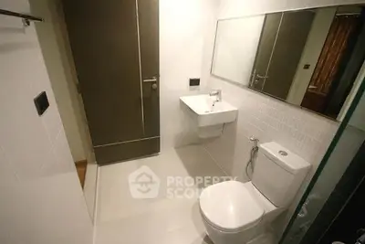 Modern bathroom with sleek fixtures and minimalist design