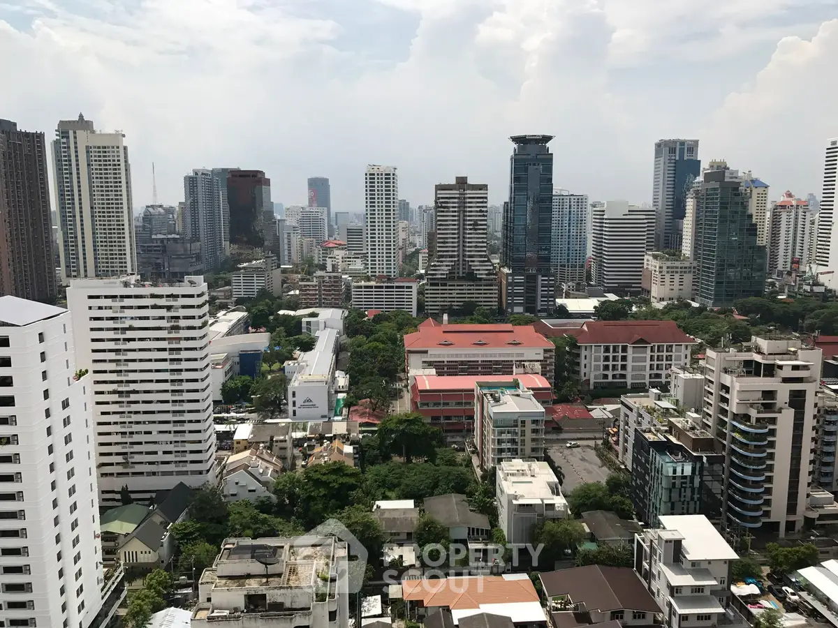 Stunning cityscape view showcasing modern skyscrapers and urban living in a vibrant metropolis.