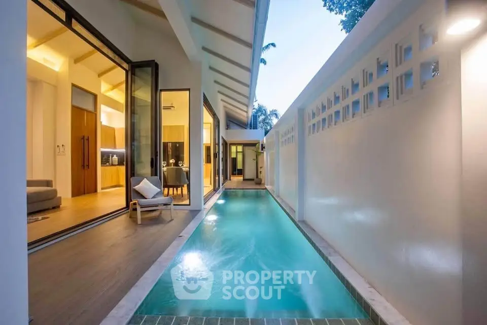 Luxurious modern home with private pool and open living area