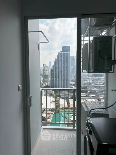 High-rise apartment balcony with stunning cityscape view