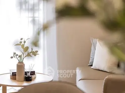 Elegant living room with cozy sofa and stylish decor
