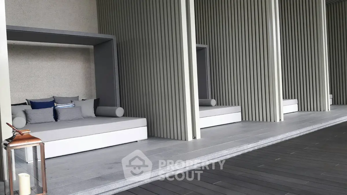 Luxurious outdoor seating area with modern design and elegant decor
