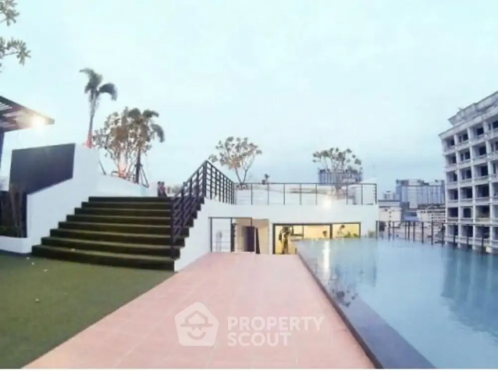 Luxurious rooftop pool with stunning city views and modern design.