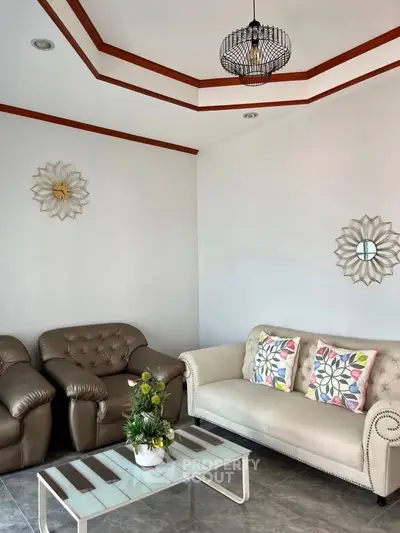 Elegant living room with stylish furniture and modern decor accents