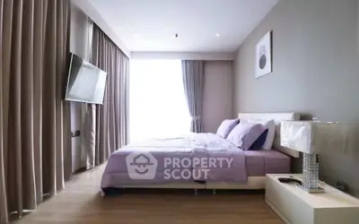 Modern bedroom with elegant decor and natural light
