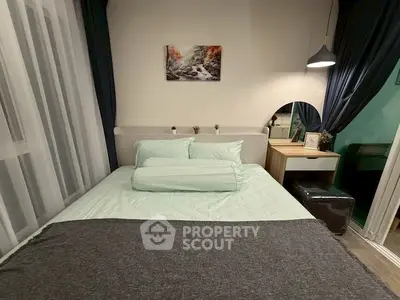 Cozy bedroom with modern decor and stylish lighting