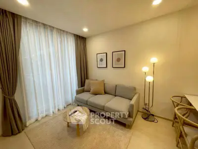 Cozy modern living room with elegant decor and natural light