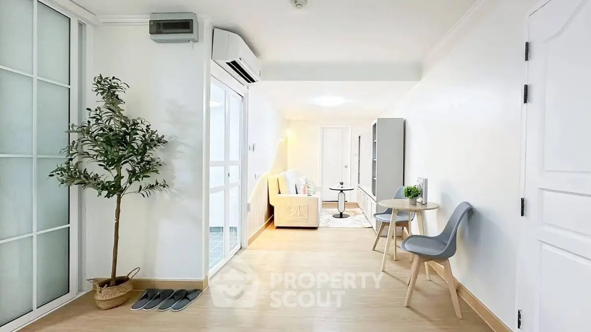 Bright and airy living room with modern decor and natural light