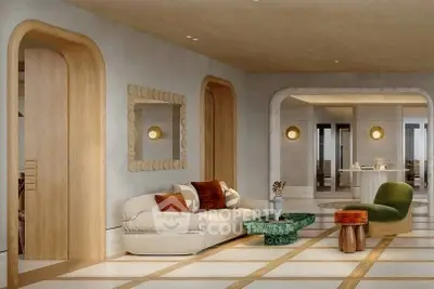 Luxurious modern living room with elegant decor and stylish furniture