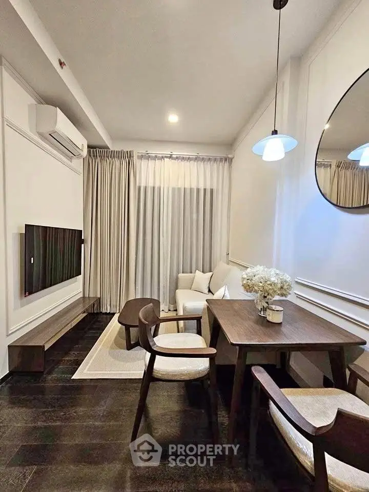 Stylish modern living room with elegant furniture and ambient lighting