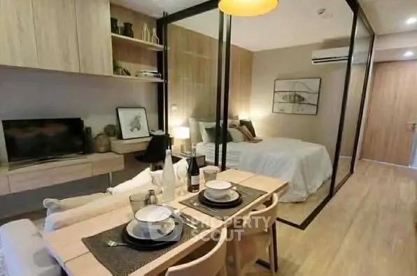 Modern studio apartment with open layout and stylish decor