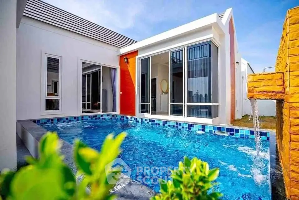Stunning modern villa with private pool and sleek architectural design.