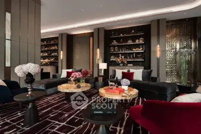 Luxurious living room with elegant decor and plush seating