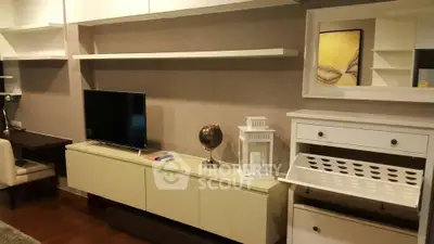 Modern living room with sleek furniture and stylish decor