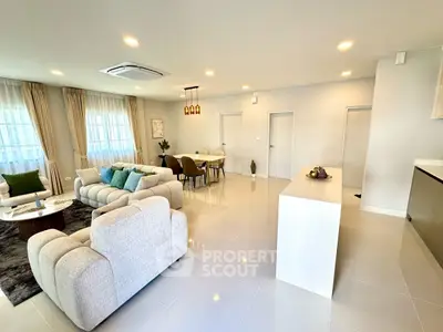 Spacious modern living room with elegant decor and open layout