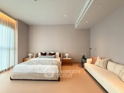 Luxurious modern bedroom with elegant decor and natural light