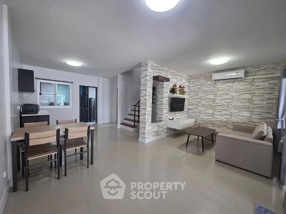 Spacious modern living room with open layout and stylish decor