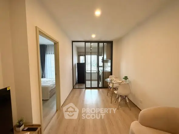Modern apartment interior with open layout and stylish furnishings