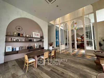 Elegant interior with modern decor and stylish furniture in a spacious living area