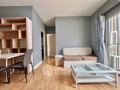 Modern living room with stylish furniture and natural light