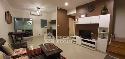 Modern living room with open layout and stylish decor