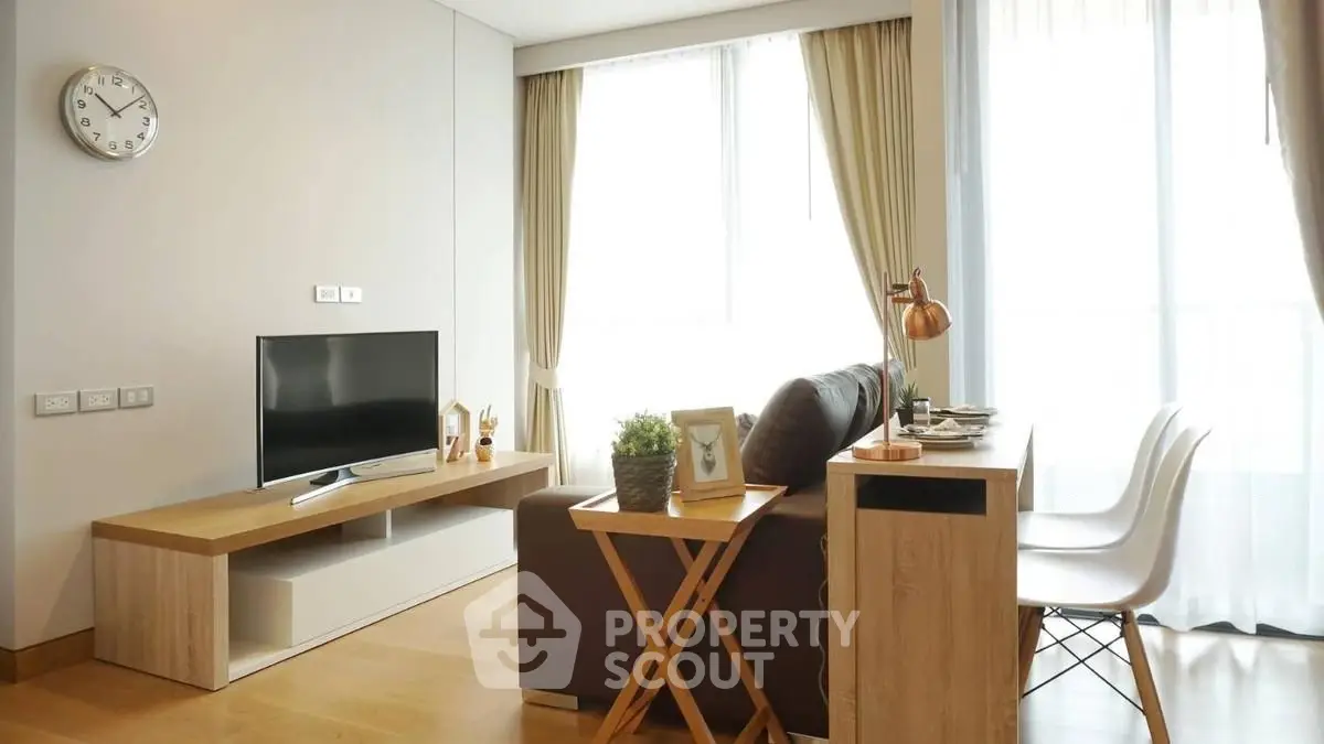 Modern living room with stylish decor and natural light