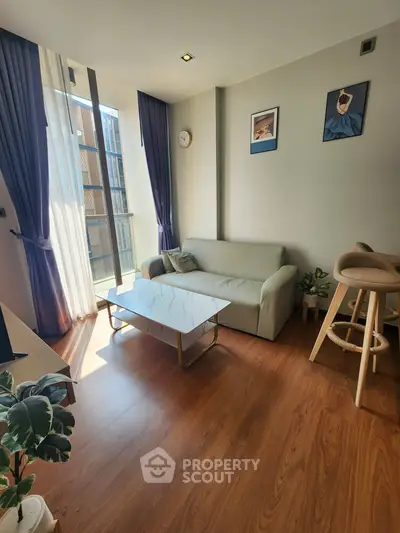 Modern living room with stylish decor and natural light