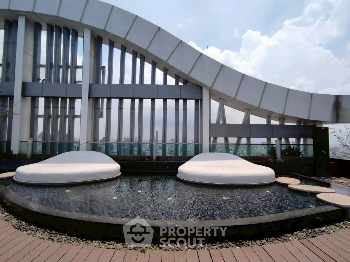 Luxurious rooftop with modern design and stunning city views