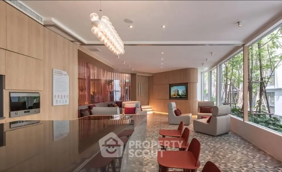 Modern living room with open layout and stylish furniture