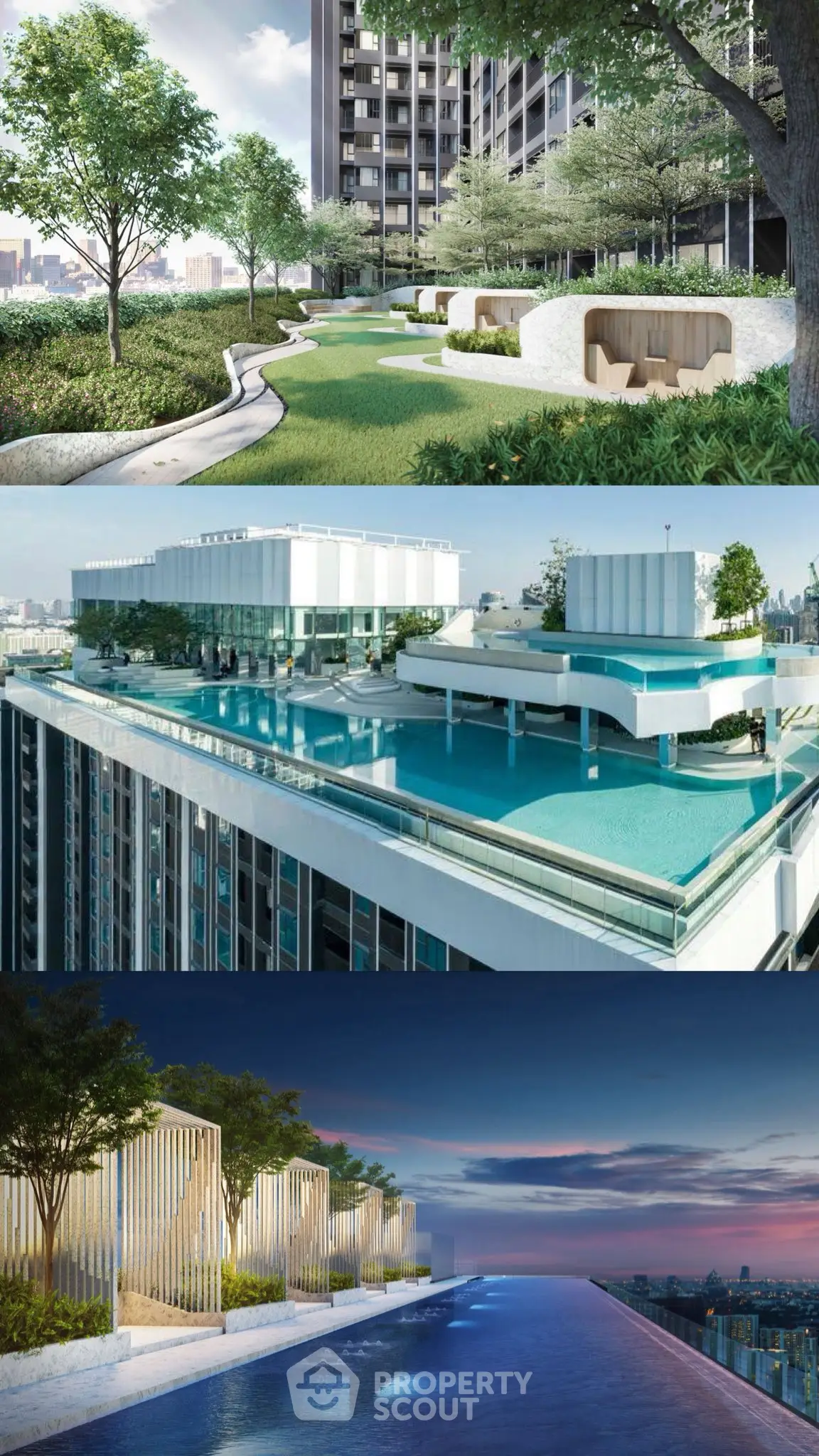 Luxurious rooftop pool with stunning city views and modern architecture.