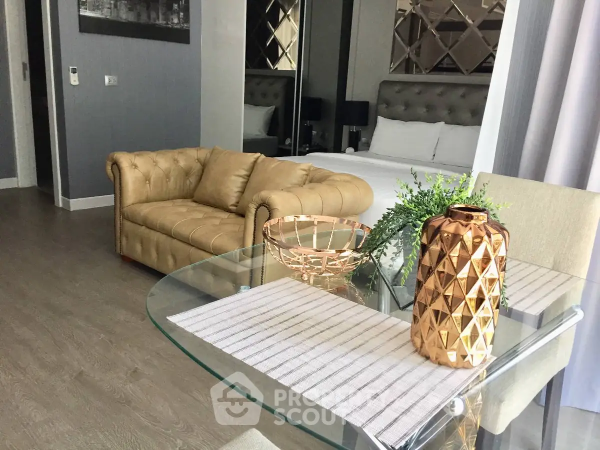 Luxurious modern bedroom with elegant decor and stylish furniture