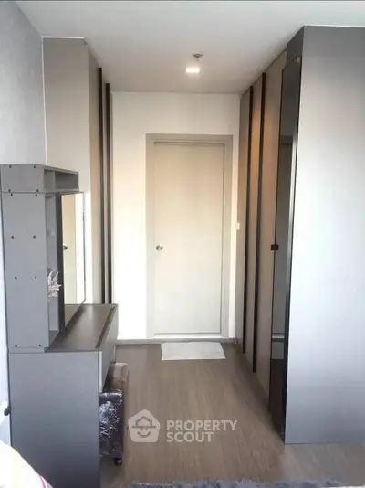 Modern hallway with sleek storage and elegant design