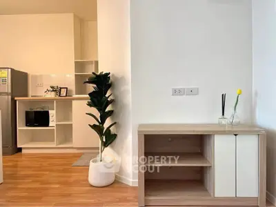 Modern apartment interior with stylish kitchen and elegant decor