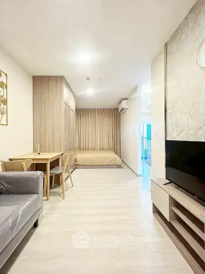 Modern studio apartment with open layout and stylish decor