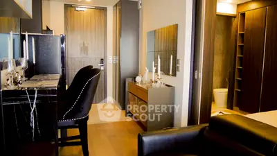 Luxurious modern apartment interior with elegant dining area and stylish decor