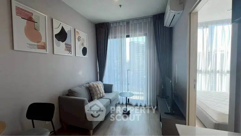 Modern living room with stylish decor and natural light