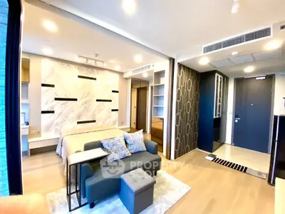 Modern studio apartment with stylish decor and open layout