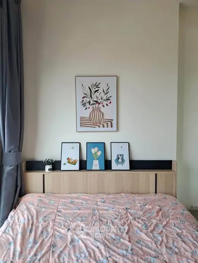 Cozy bedroom with stylish decor and natural light