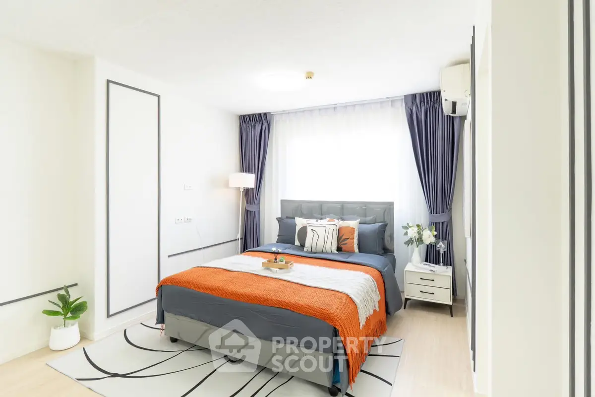 Bright and modern bedroom with stylish decor and natural light