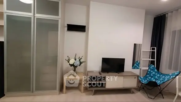 Modern living room with sleek furniture and stylish decor