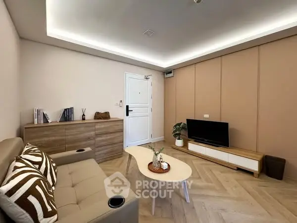 Modern living room with stylish furniture and elegant decor