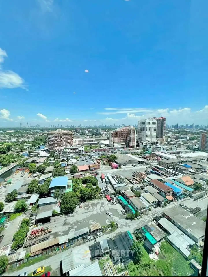 Stunning cityscape view from high-rise building showcasing urban landscape and skyline.